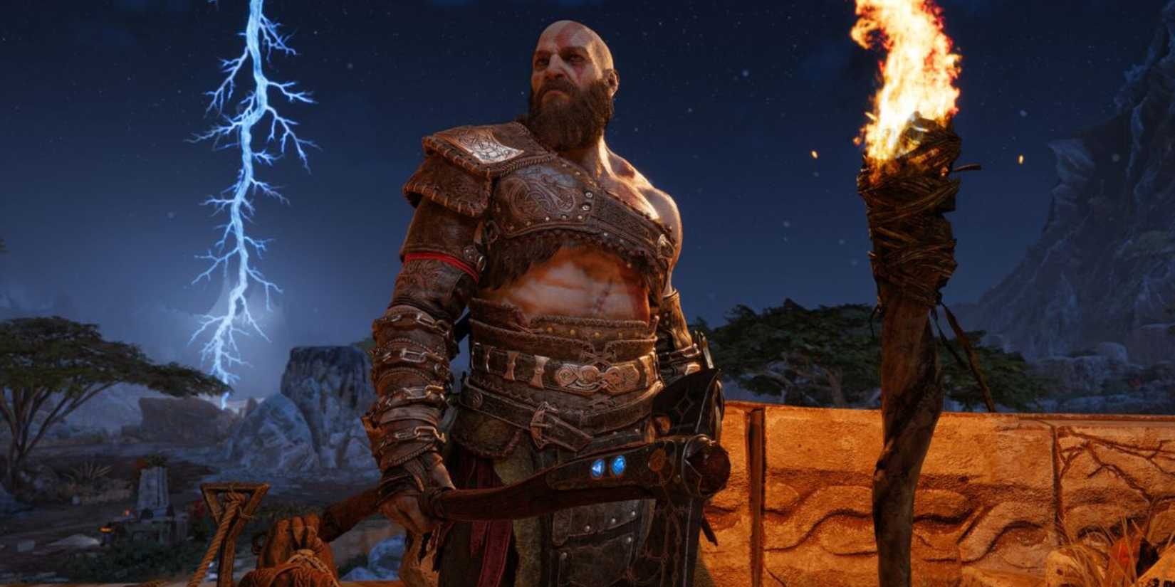 Kratos in the overworld - God Of War Ragnarok