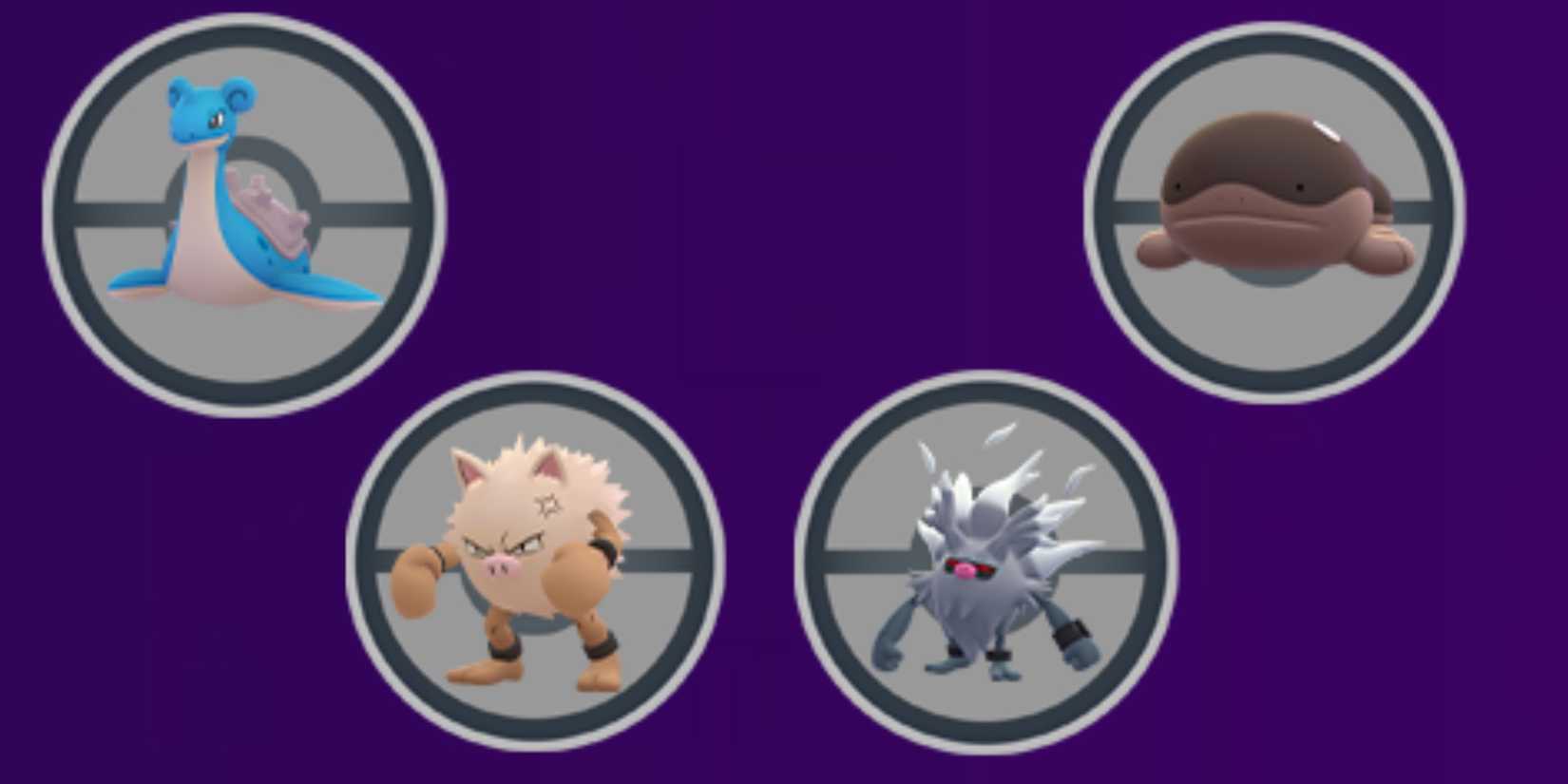 Lapras Primeape Annihilape Clodsire in Pokemon GO