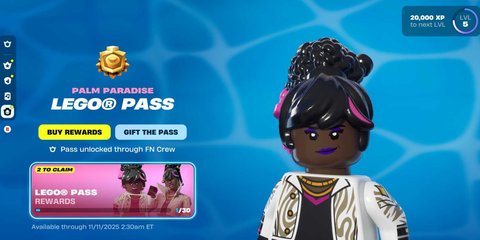 lego pass acquire palm paradise fortnite