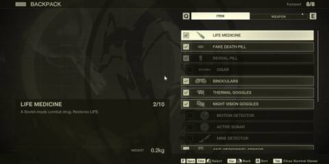 Life Medicine Heal HP Metal Gear Solid Delta Snake Eater