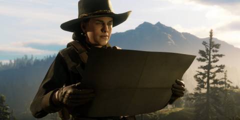 Looking at a map in Red Dead Online