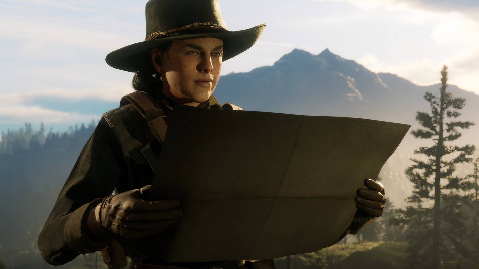 Looking at a map in Red Dead Online