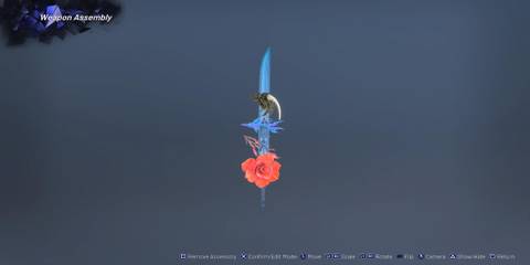 A Sword with Multiple Accessories Equipped 