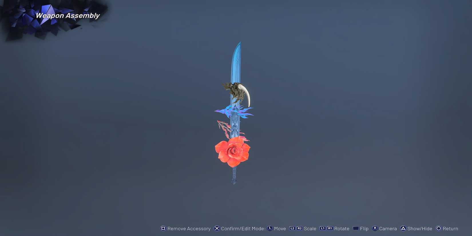 A Sword with Multiple Accessories Equipped 
