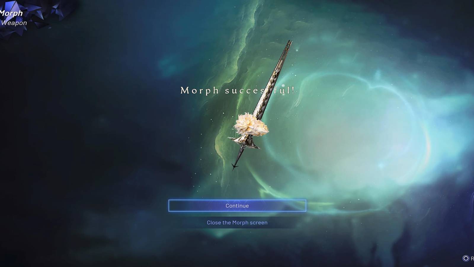 The Player Morphing a Sword 