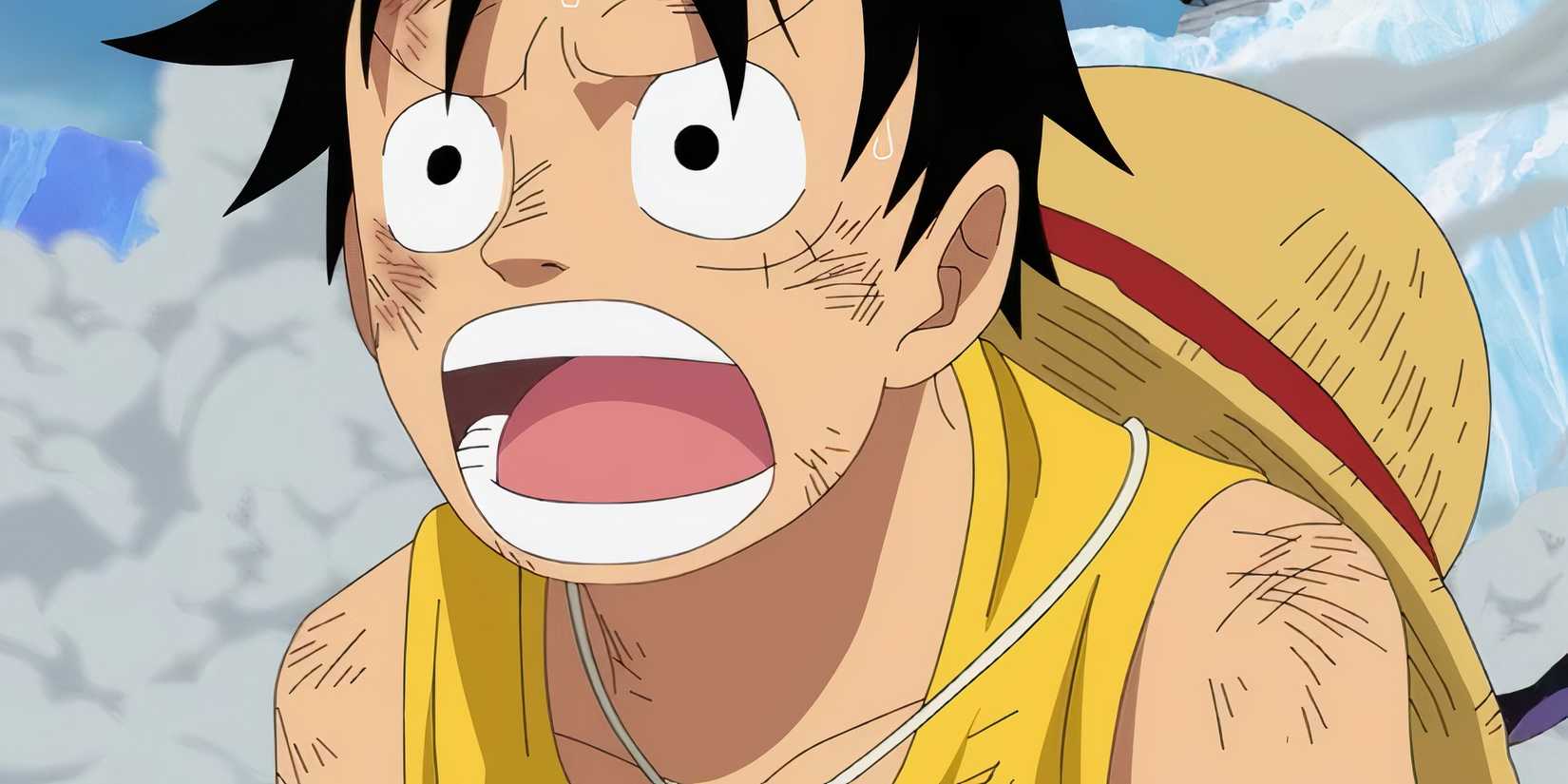 Luffy looking left in One Piece