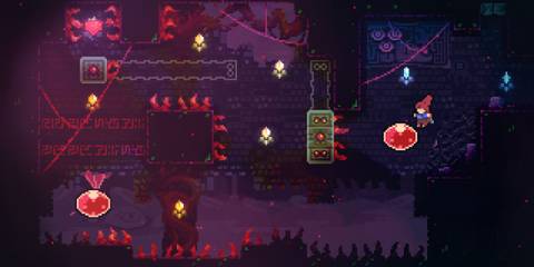 Madeline in a darker level - Celeste