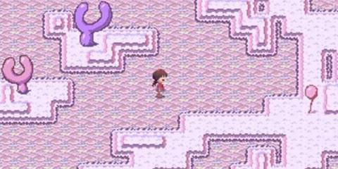 Madotsuki exploring the pink and purple level  - Yume Nikki