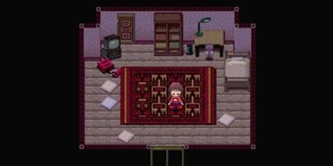 Madotsuki in her room - Yume Nikki