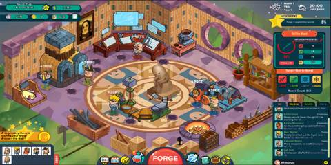 Managing the workshop In Holy Potates A Weapon Shop