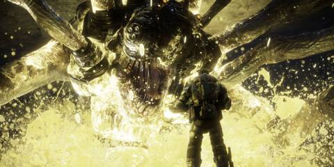 Marcus faces a giant Locust boss - Gears Of War Reloaded