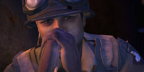 Matt praying in Brothers In Arms Hell's Highway