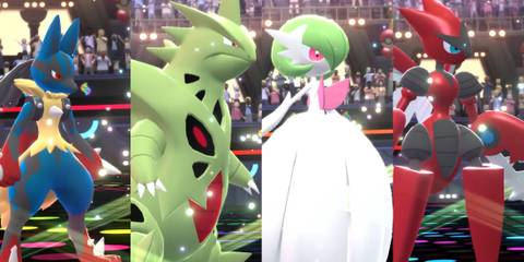 Mega Lucario, Mega Tyranitar, Mega Gardevoir and Mega Scizor in Pokemon Champions.