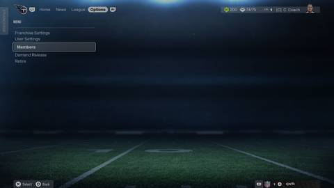 members menu in madden 26 franchise mode