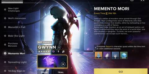 Memento Mori Gwynn Character Quest