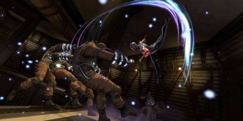 Miguel fighting some goons - Spider-Man Edge Of Time