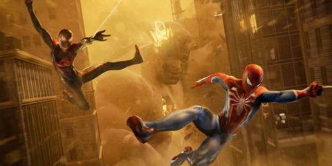 Miles and Peter escaping from Sandman - Marvel's Spider-Man 2