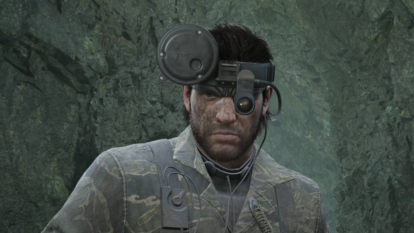 naked snake with the night vision goggles