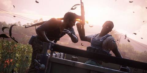 Nathan Drake fighting against an enemy - Uncharted 4 A Thief's End