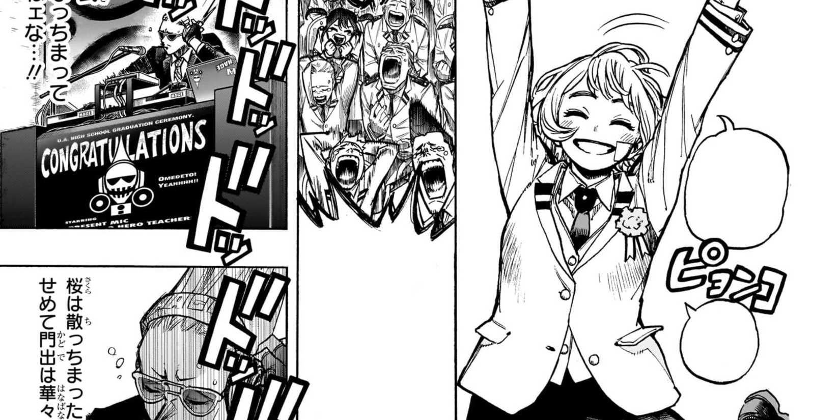 Nejire celebrates receiving her diploma - My Hero Academia