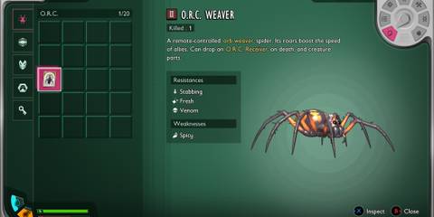 O.R.C Weaver Creature Card in Grounded 2