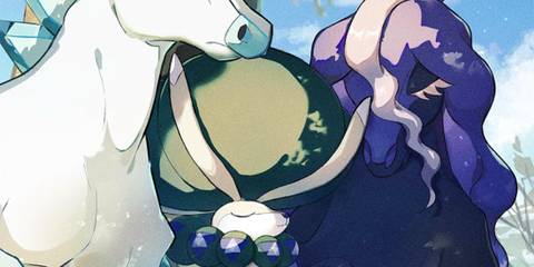 Official artwork of Calyrex alongside Gastrier and Spectrier - Pokemon Sword and Shield