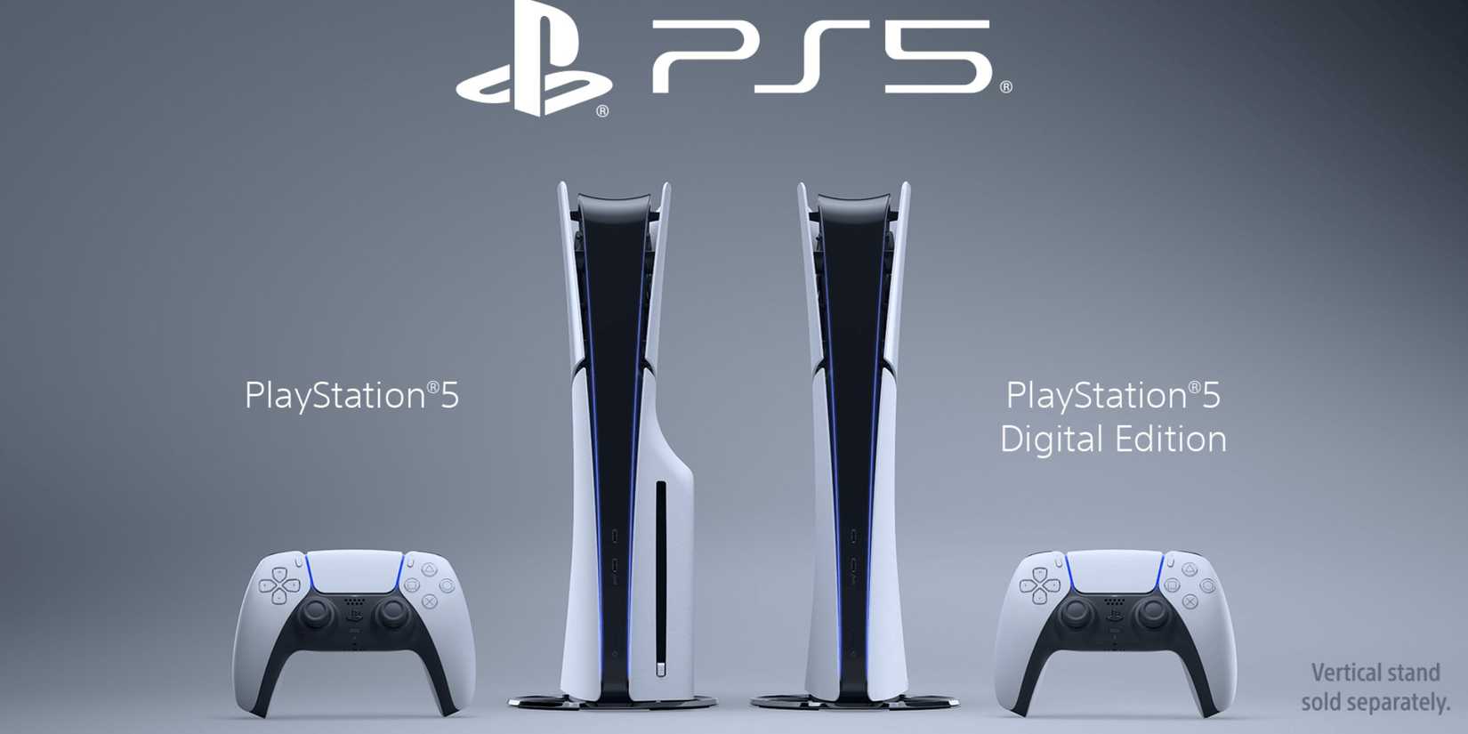 Official image comparing the base PS5 and the Digital Edition - PlayStation 5