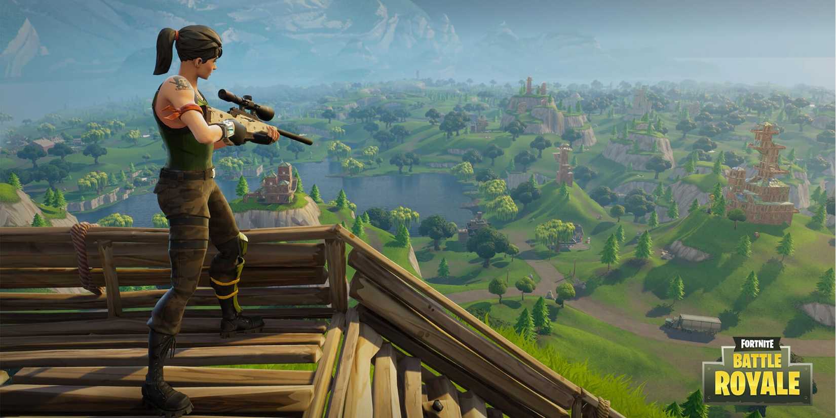 Official screenshot of the Battle Royale mode - Fortnite