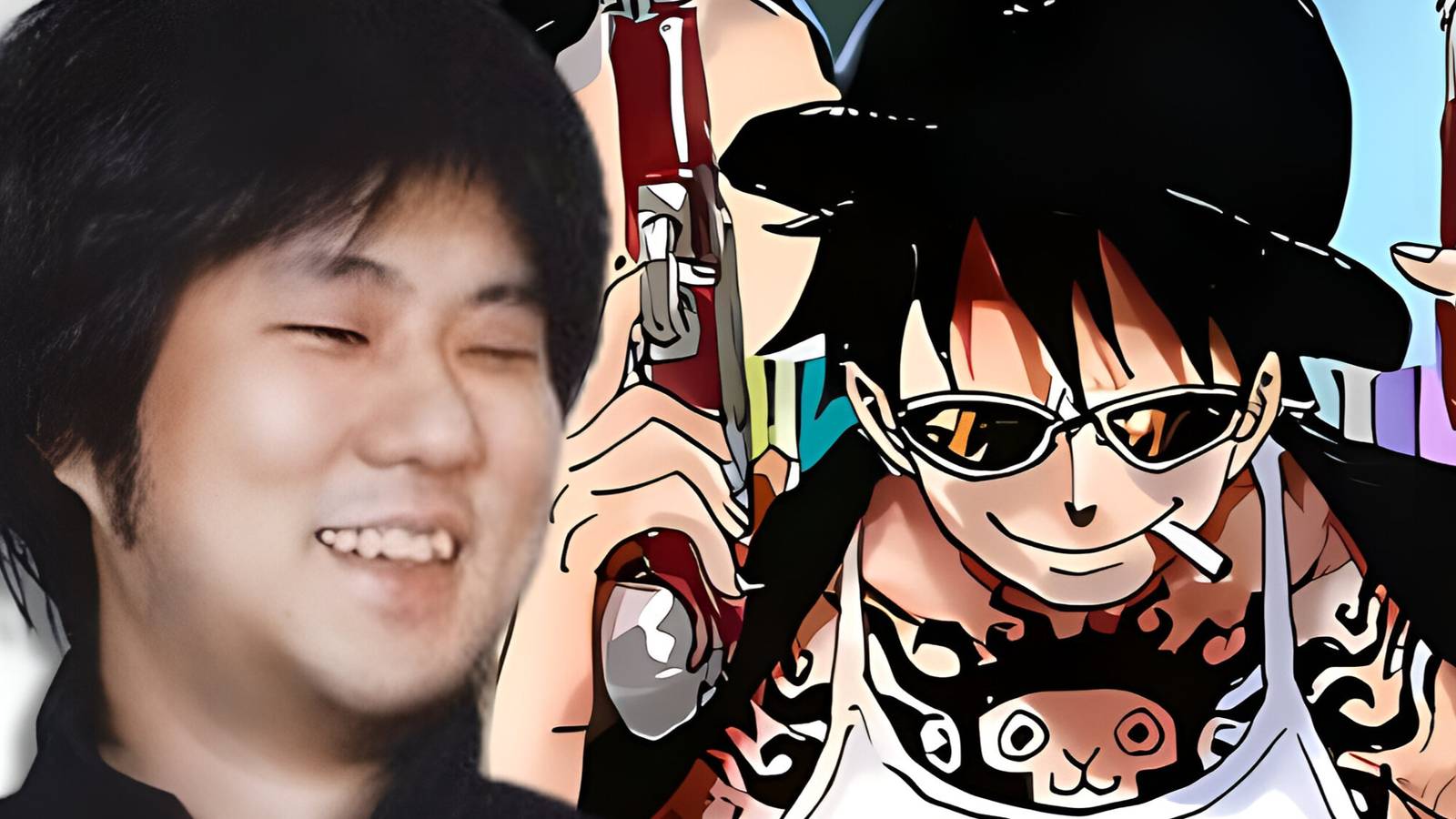 one piece eiichiro oda with luffy