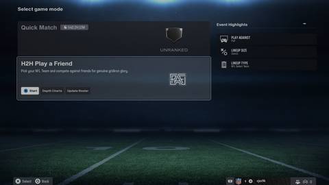 online h2h menus in madden 26