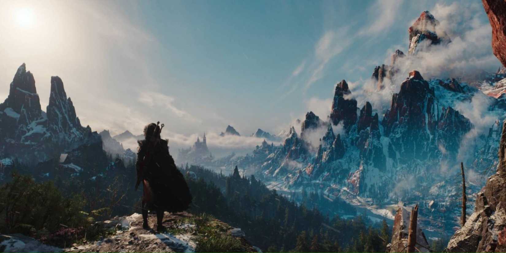 Paisagem de vale em The Witcher 4, mostrando o potencial gráfico do jogo.