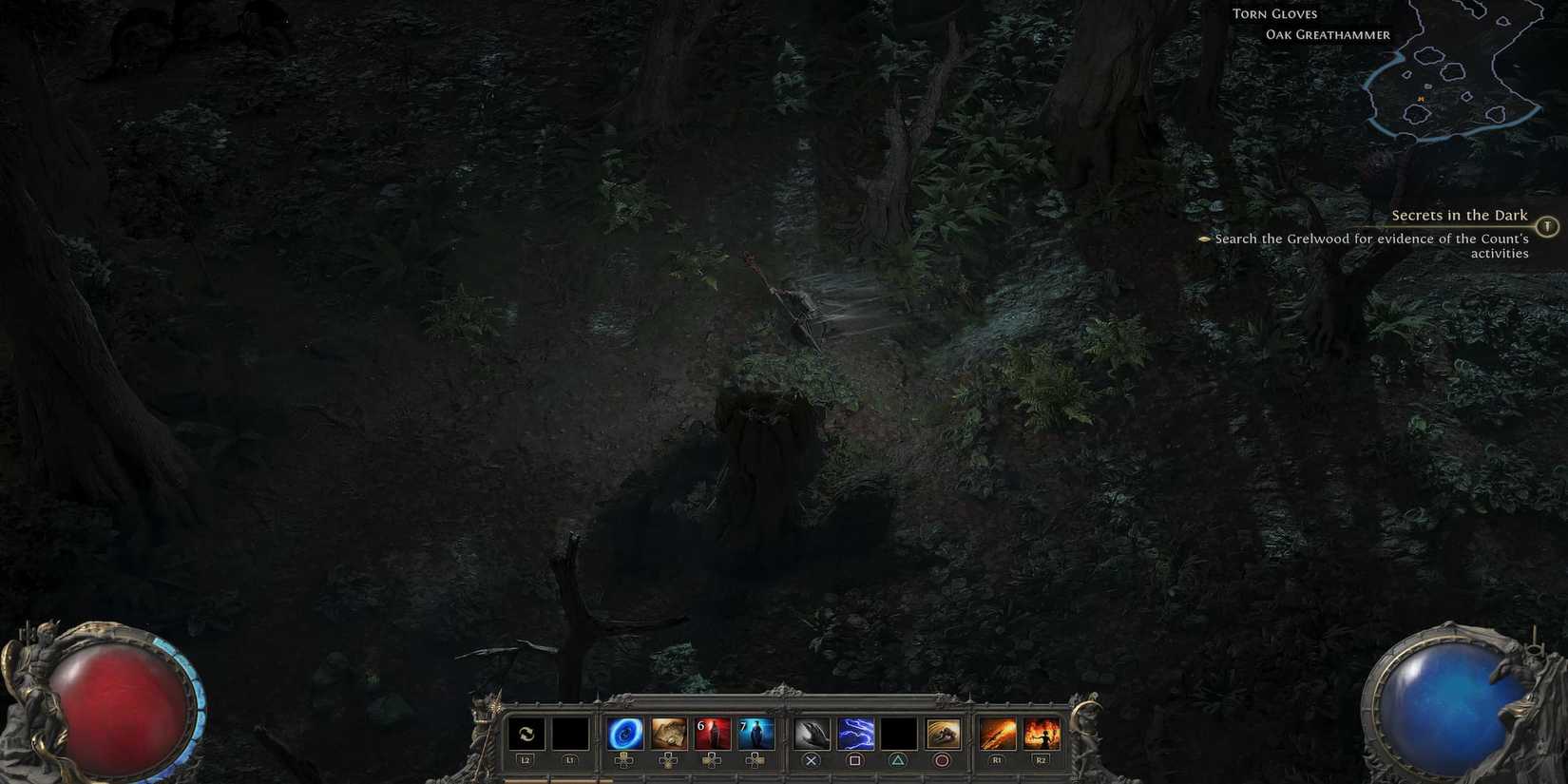 The Player Sprinting in a Forest 