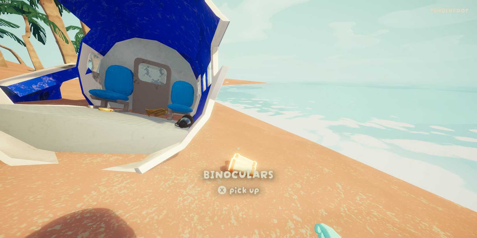 Picking Up Binoculars at Beach PEAK