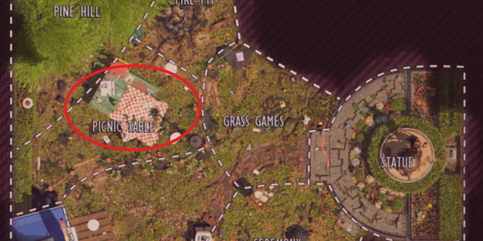 picnic table location in grounded 2