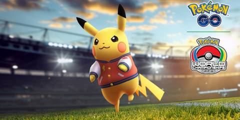 Pikachu wearing varsity jacket in Pokemon GO
