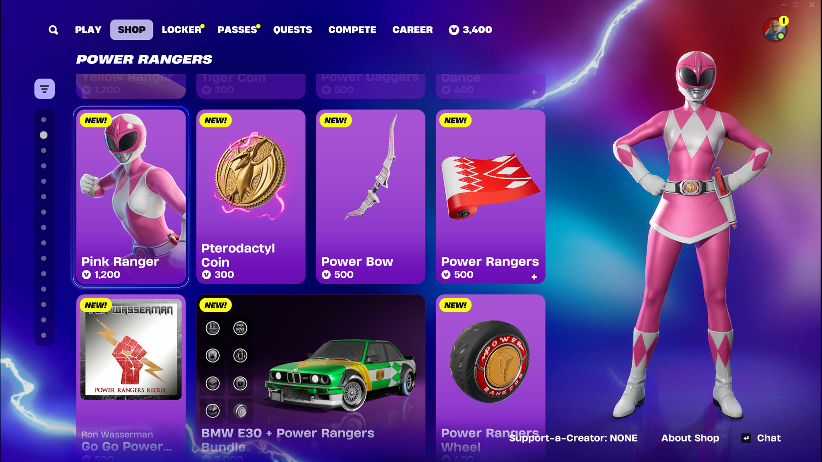 Bling Ranger All Power Ranger Skins in Fortnite