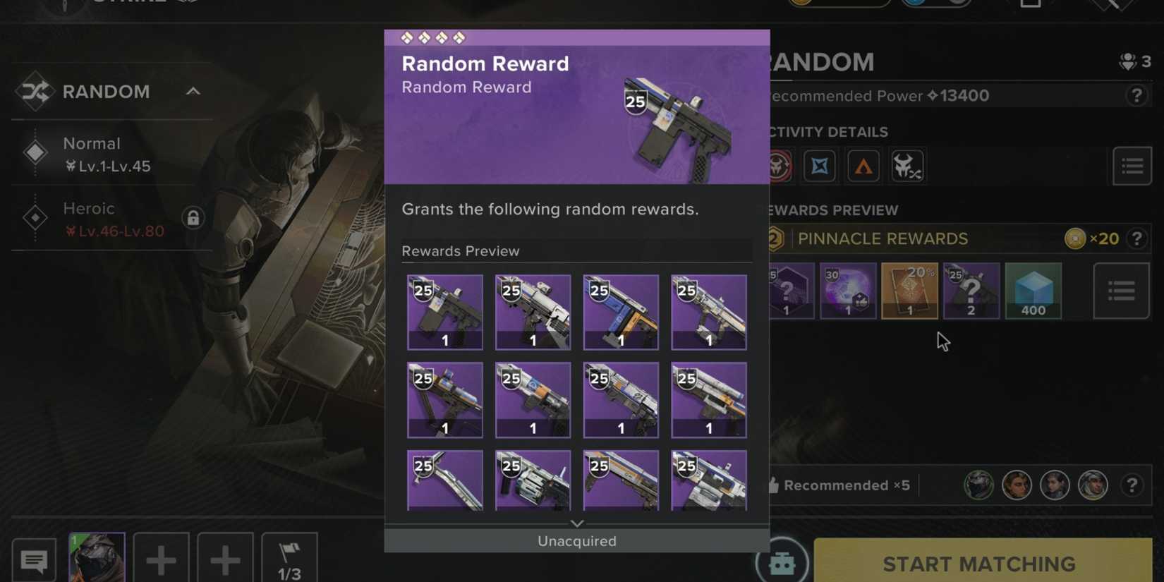 Pinnacle Weapons Destiny Rising