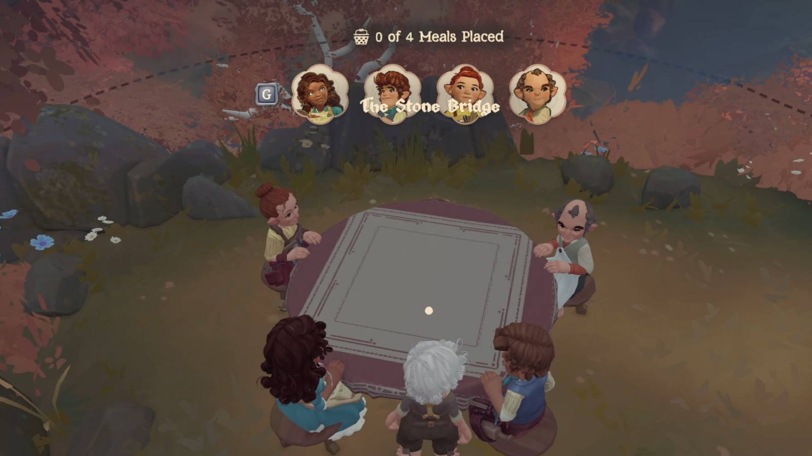 player sharing meal with villagers tales of the shire