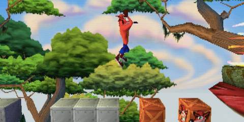 Playing a 2D level in Crash Bandicoot (PS1)