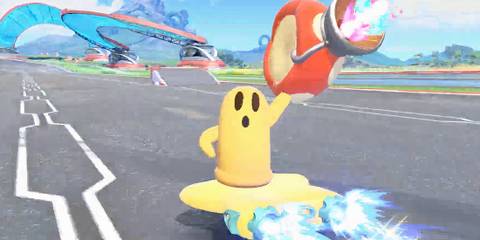 Playing as Cappy in Kirby Air Riders