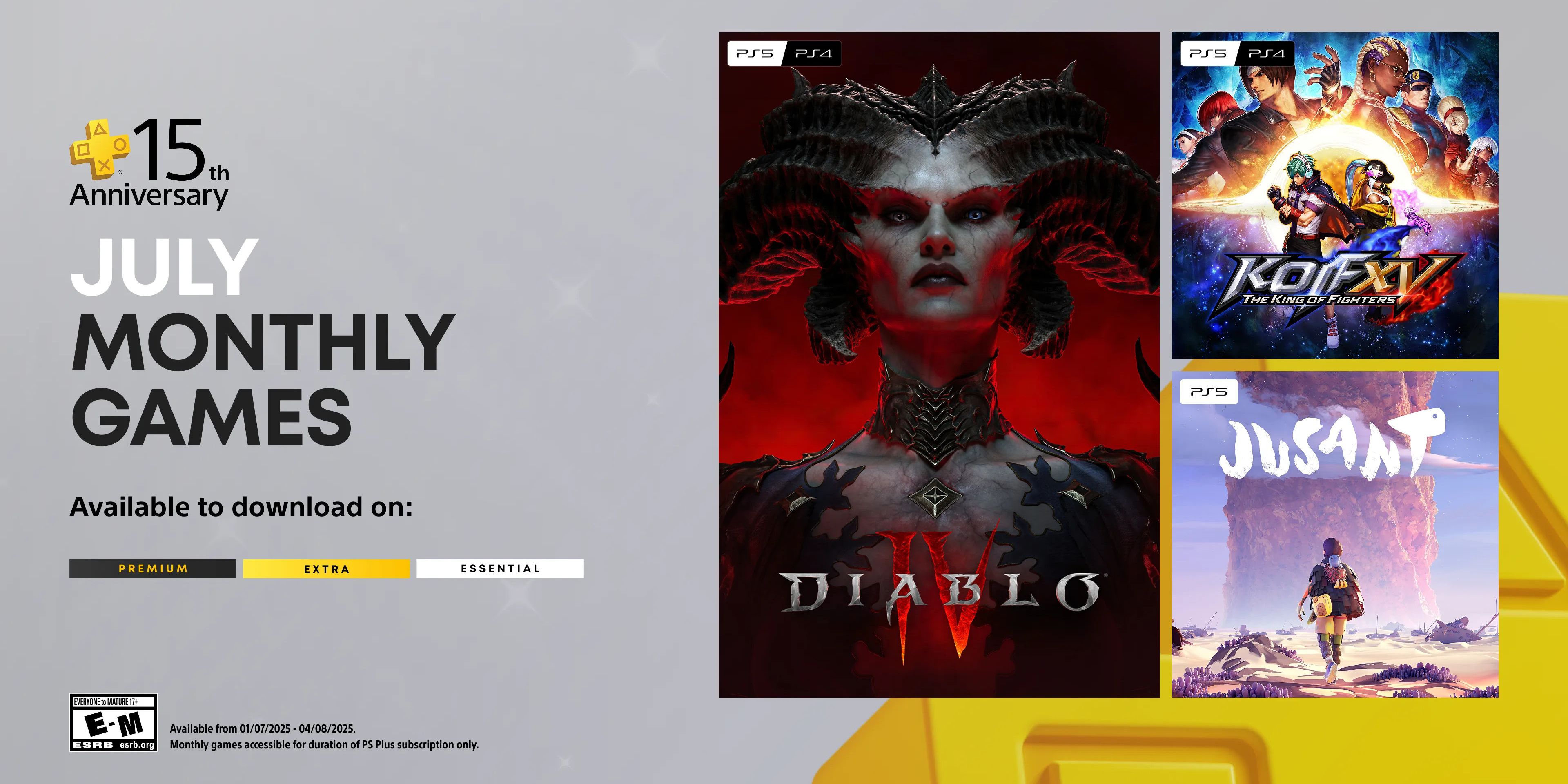 playstation plus july free games diablo 4 king of fighters 15 jusant