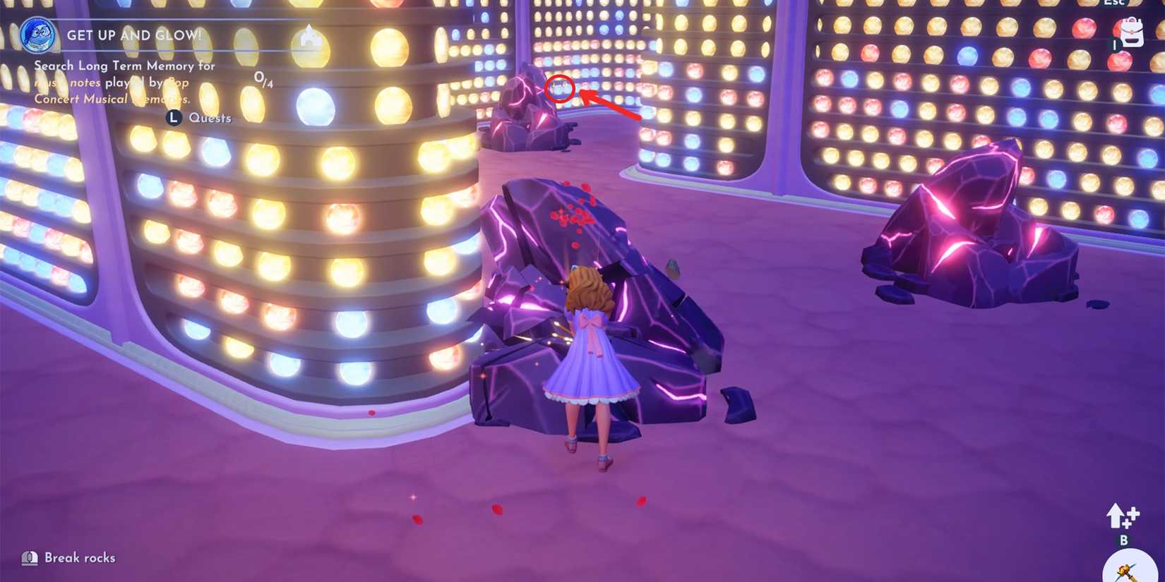 pop concert musical memories location 1 in ddv disney dreamlight valley
