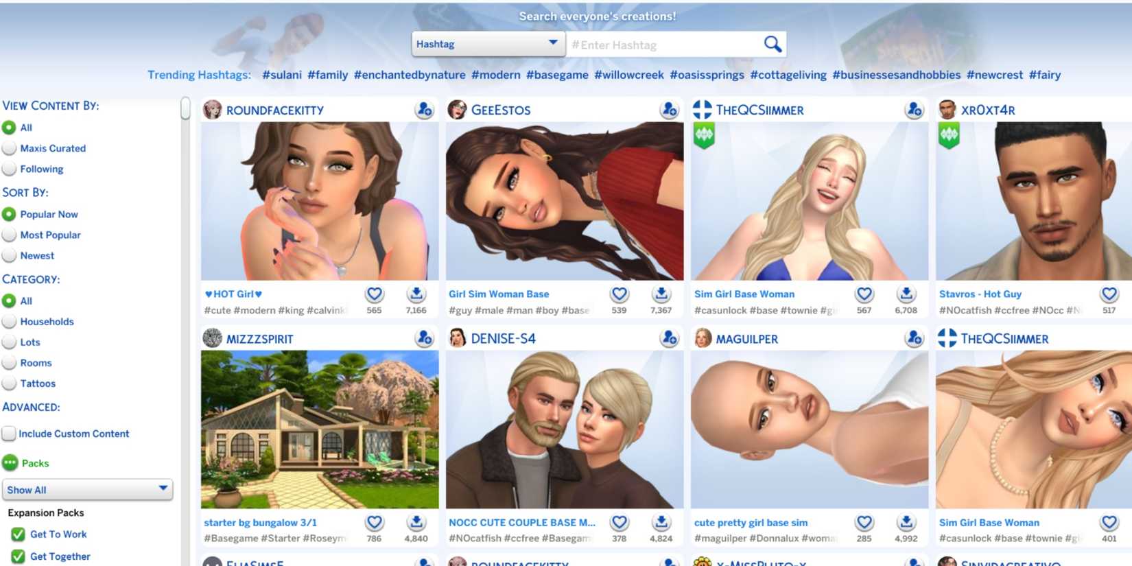 popular now tag the sims 4