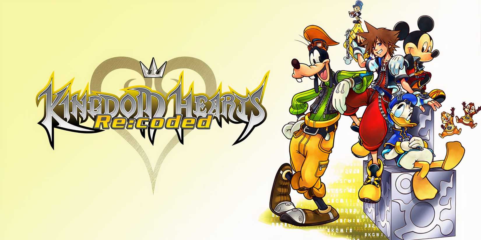 Arte promocional com personagens de Kingdom Hearts ReCoded