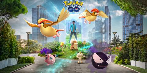 Promo art featuring Pokemon in Pokemon Go