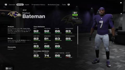 Rashod Bateman Madden 26 Franchise