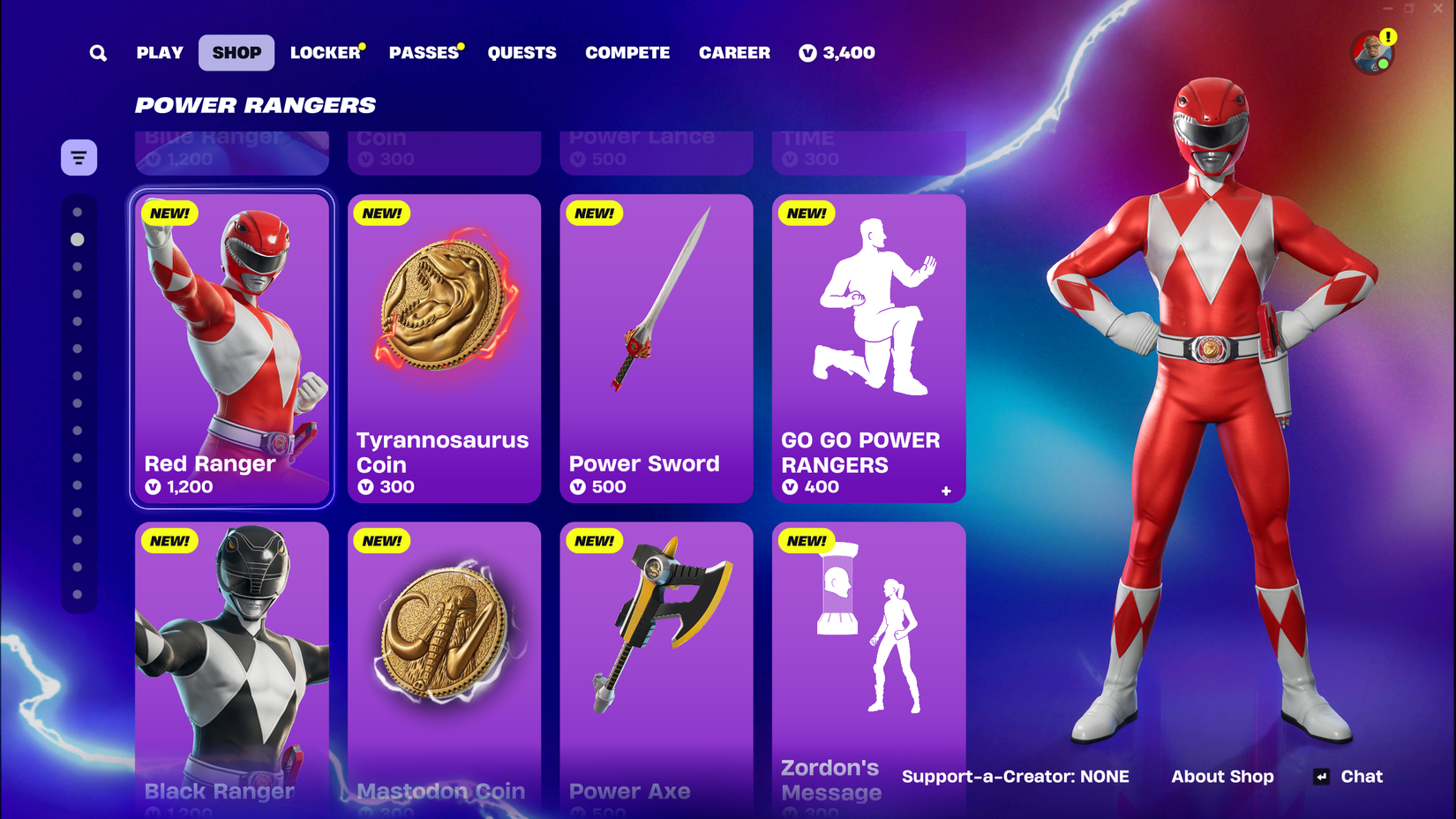 All Power Ranger Skins in Fortnite