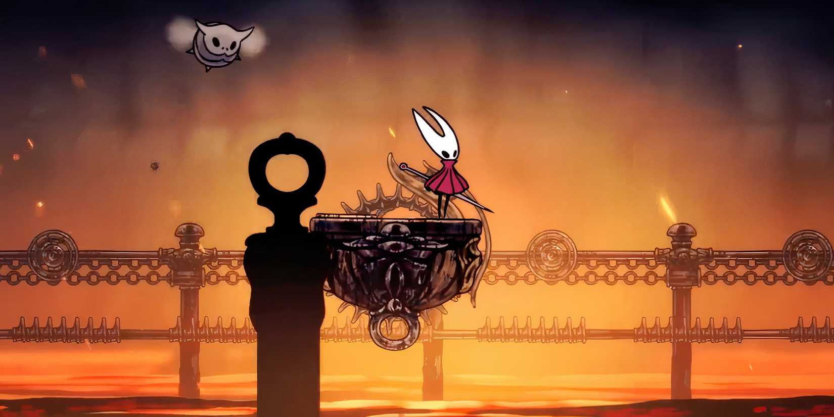 Riding a cart in Hollow Knight Silksong