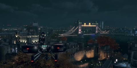 Riding a drone in Watch Dogs Legion