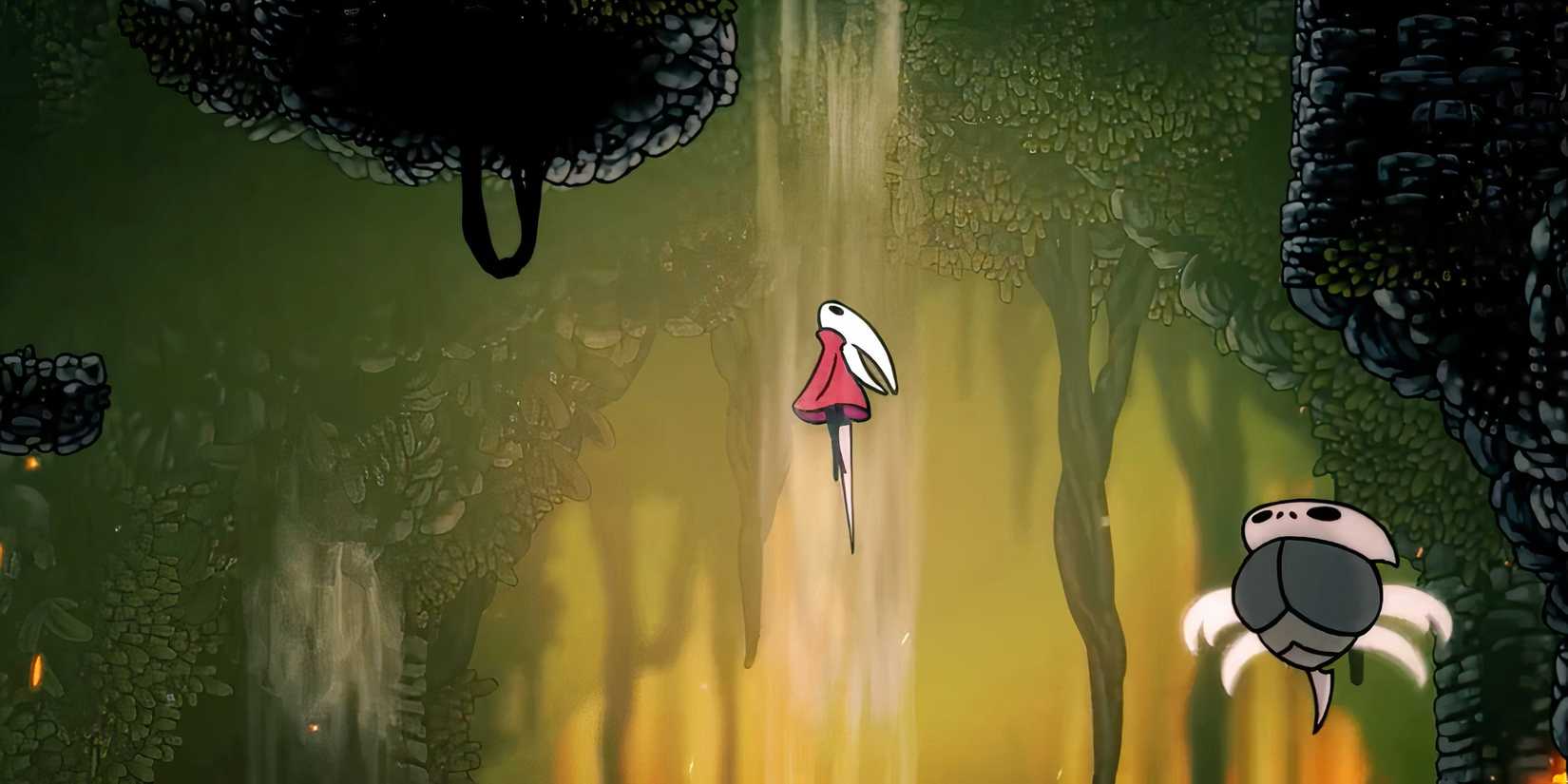 Riding an upward gust in Hollow Knight Silksong